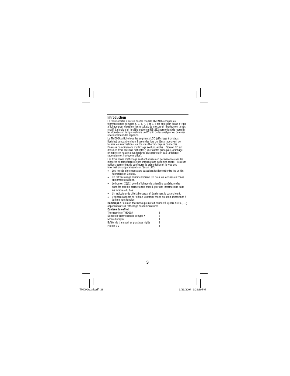Introduction | Amprobe TMD90A Dual-Input-Digital-Thermometer User Manual | Page 22 / 81