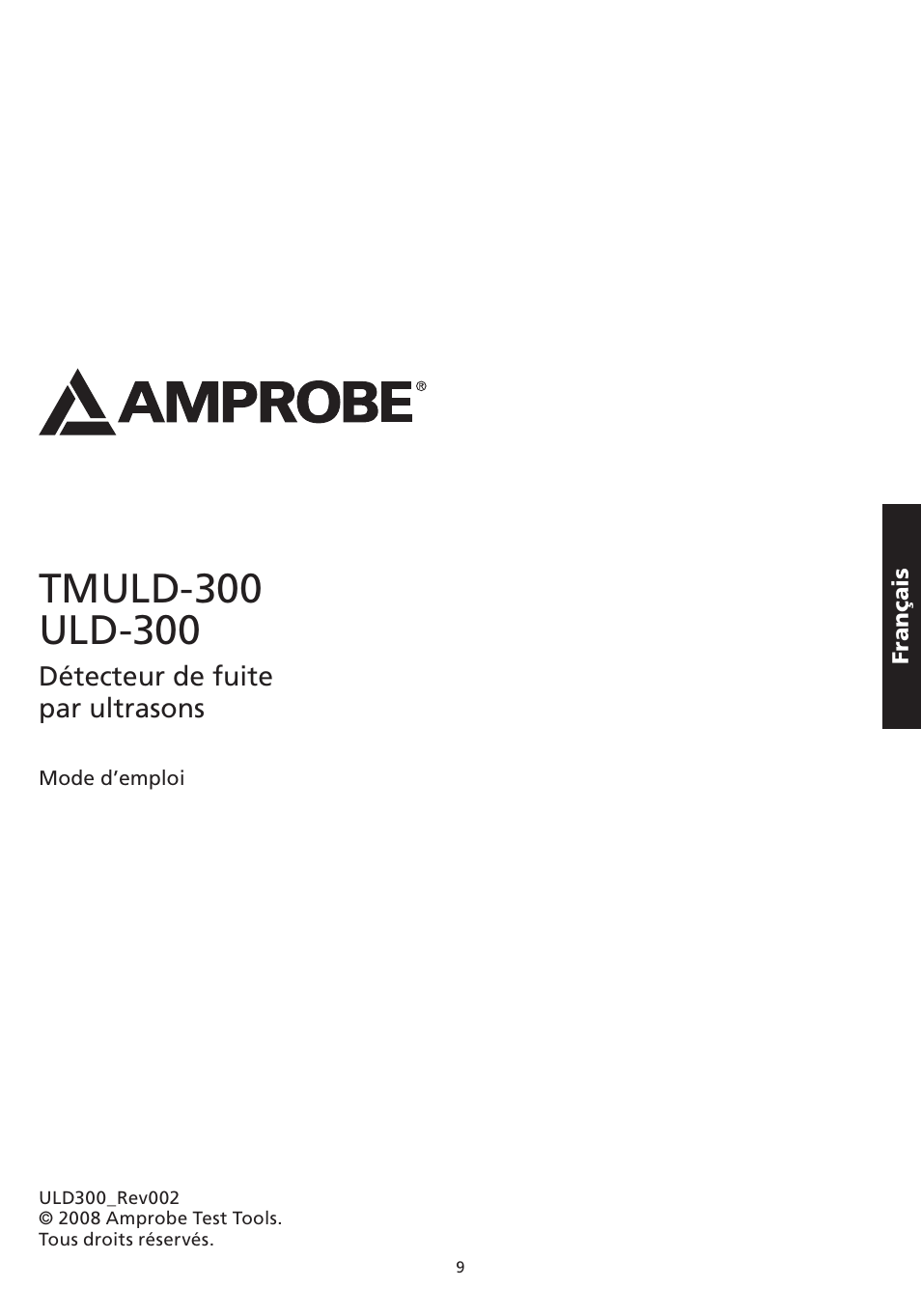 Amprobe TMULD-300 ULD-300 Ultrasonic-Leak-Detectors User Manual | Page 10 / 50