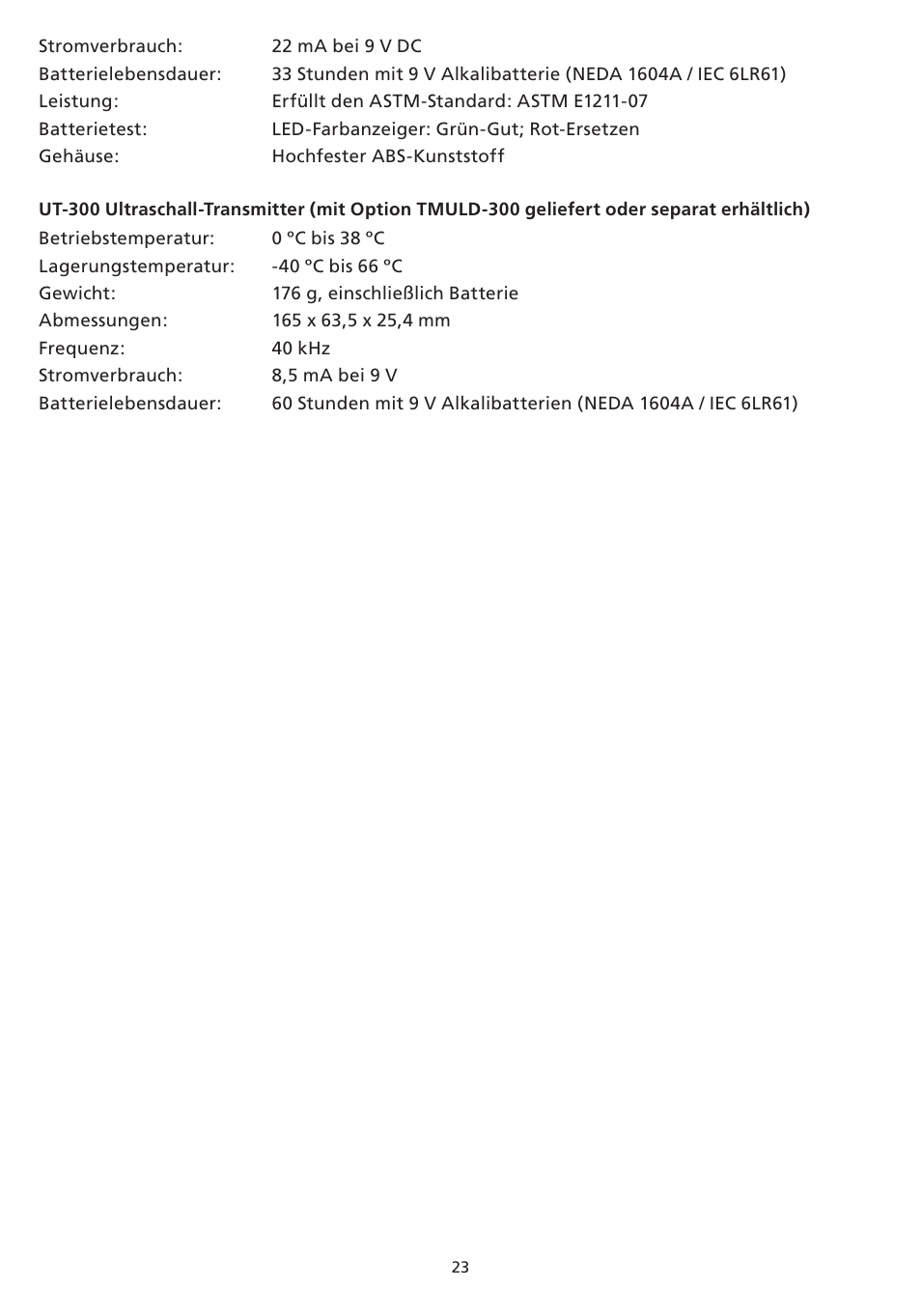 Amprobe TMULD-300 ULD-300 Ultrasonic-Leak-Detectors User Manual | Page 24 / 50