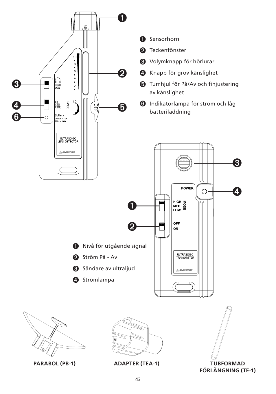 Amprobe TMULD-300 ULD-300 Ultrasonic-Leak-Detectors User Manual | Page 44 / 50