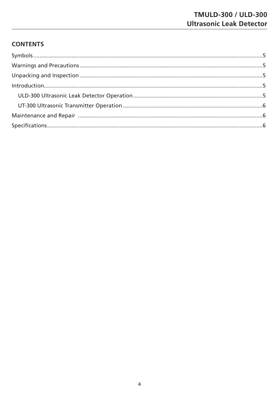 Amprobe TMULD-300 ULD-300 Ultrasonic-Leak-Detectors User Manual | Page 5 / 50