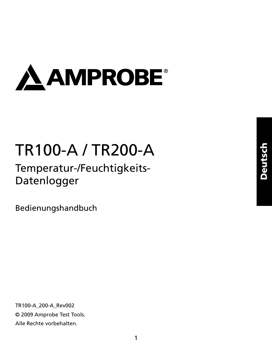 Temperatur-/feuchtigkeits- datenlogger | Amprobe TR100-A TR200-A Temperature-Humidity-Data-Loggers User Manual | Page 22 / 62
