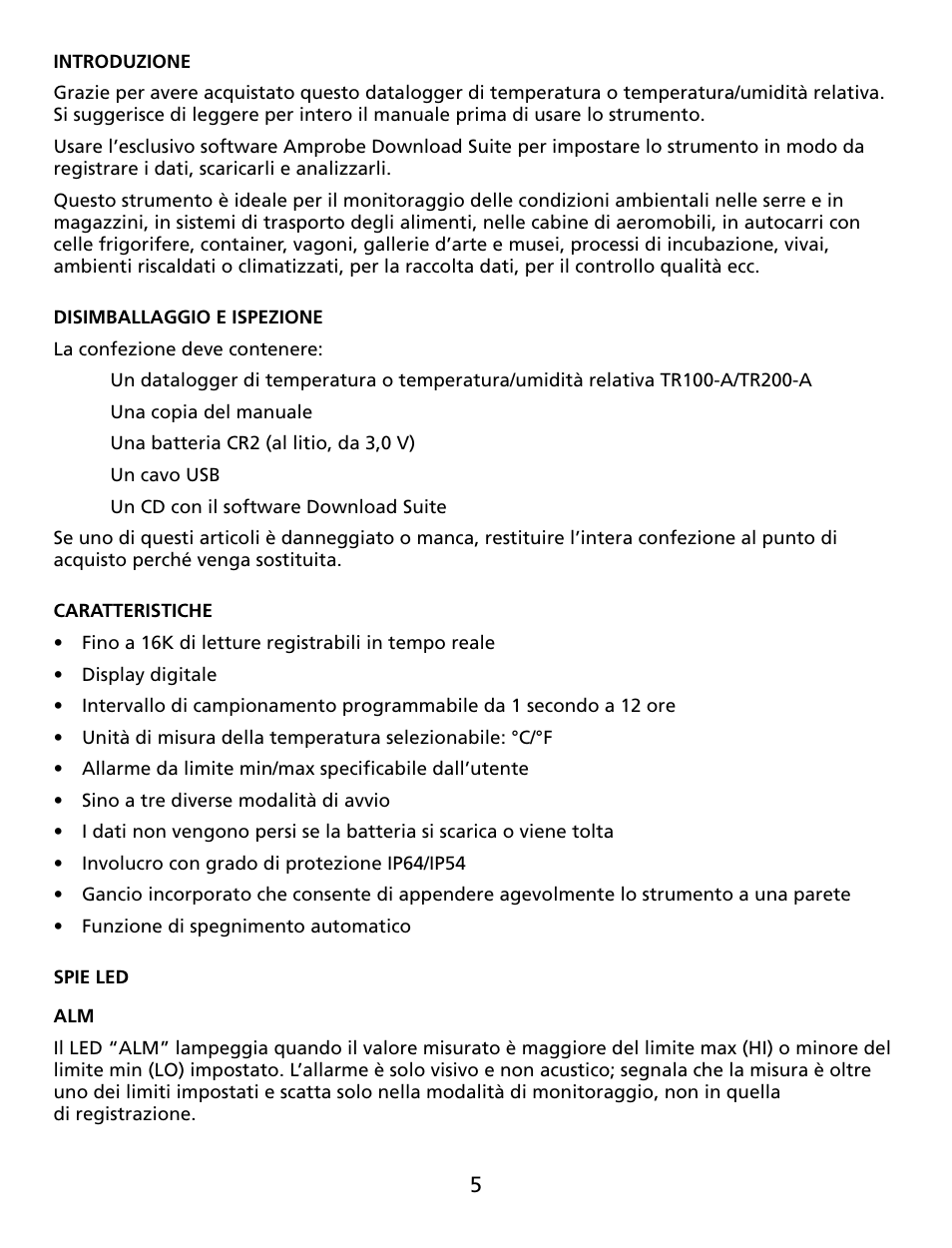 Amprobe TR100-A TR200-A Temperature-Humidity-Data-Loggers User Manual | Page 36 / 62