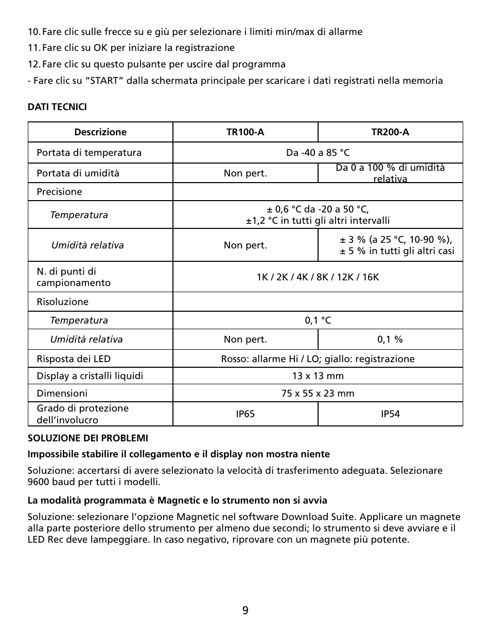 Amprobe TR100-A TR200-A Temperature-Humidity-Data-Loggers User Manual | Page 40 / 62