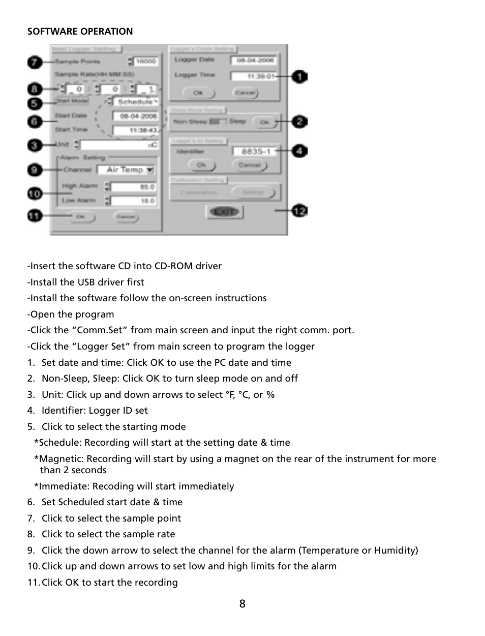 Amprobe TR100-A TR200-A Temperature-Humidity-Data-Loggers User Manual | Page 9 / 62