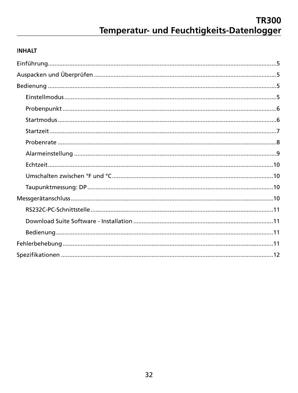 Tr300 temperatur- und feuchtigkeits-datenlogger | Amprobe TR300 Temperature-Relative-Humidity-Data-Logger User Manual | Page 33 / 86