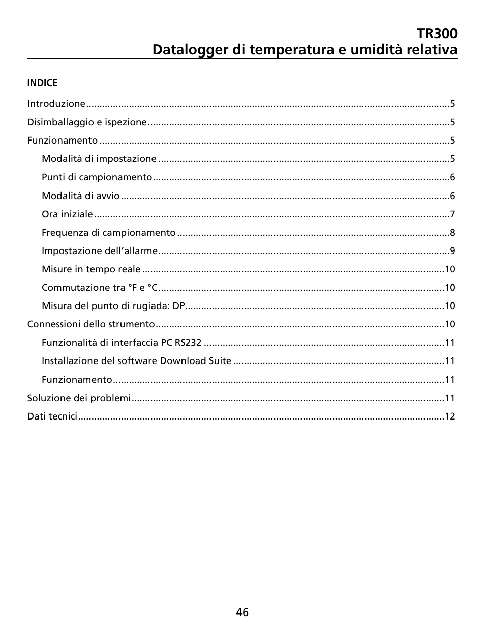 Tr300 datalogger di temperatura e umidità relativa | Amprobe TR300 Temperature-Relative-Humidity-Data-Logger User Manual | Page 47 / 86