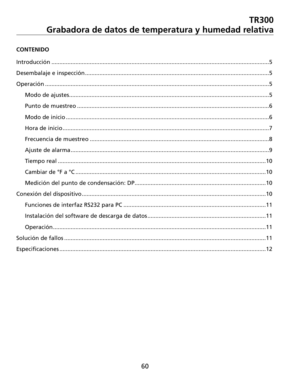 Amprobe TR300 Temperature-Relative-Humidity-Data-Logger User Manual | Page 61 / 86