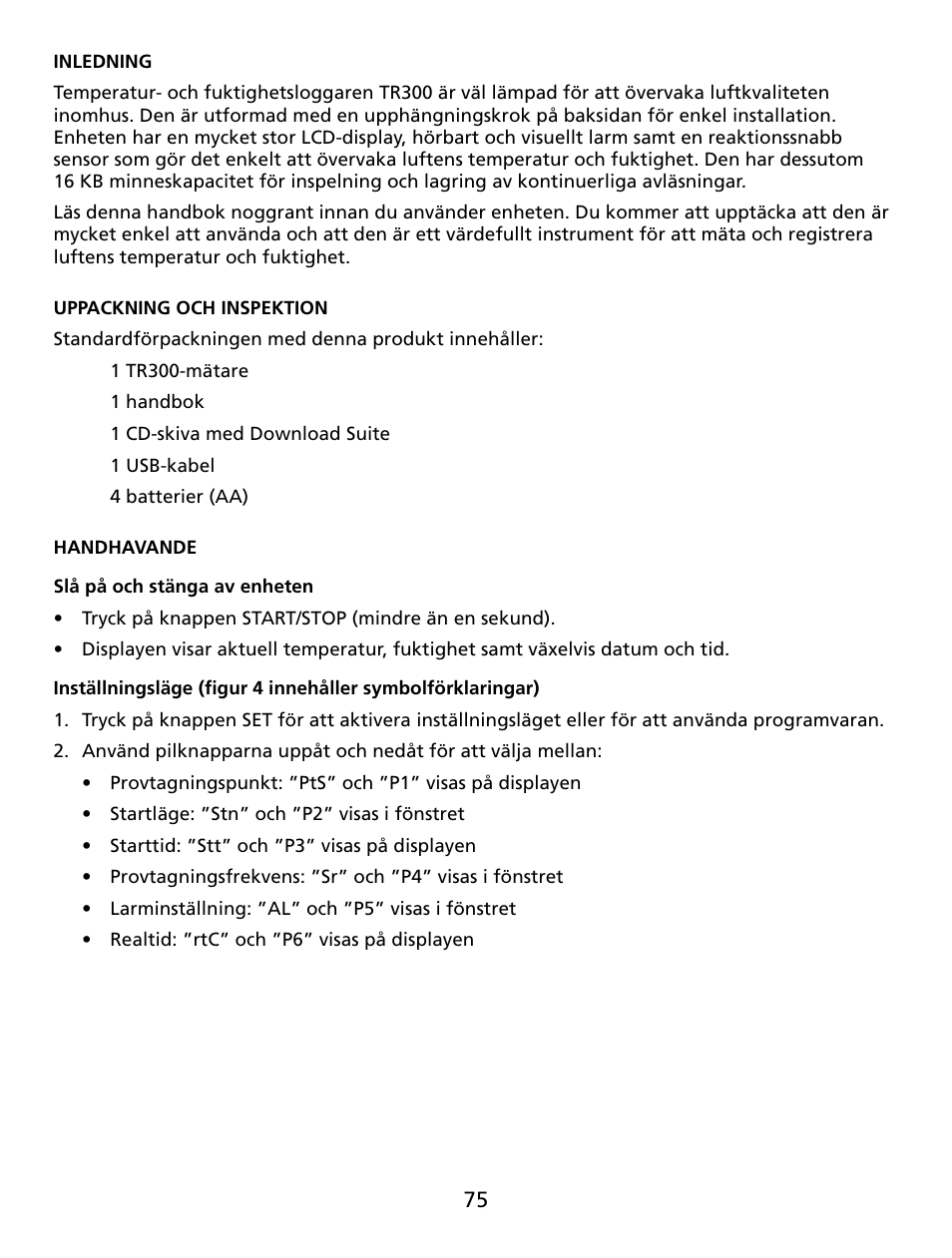 Amprobe TR300 Temperature-Relative-Humidity-Data-Logger User Manual | Page 76 / 86