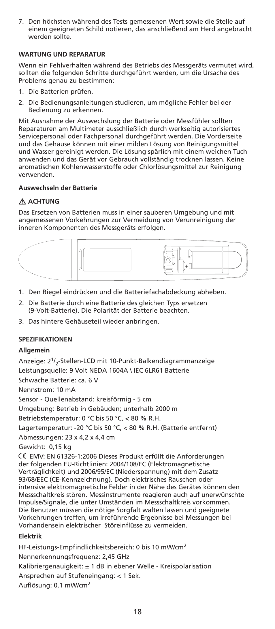 Amprobe TX900 Microwave-Leakage-Detector User Manual | Page 19 / 38