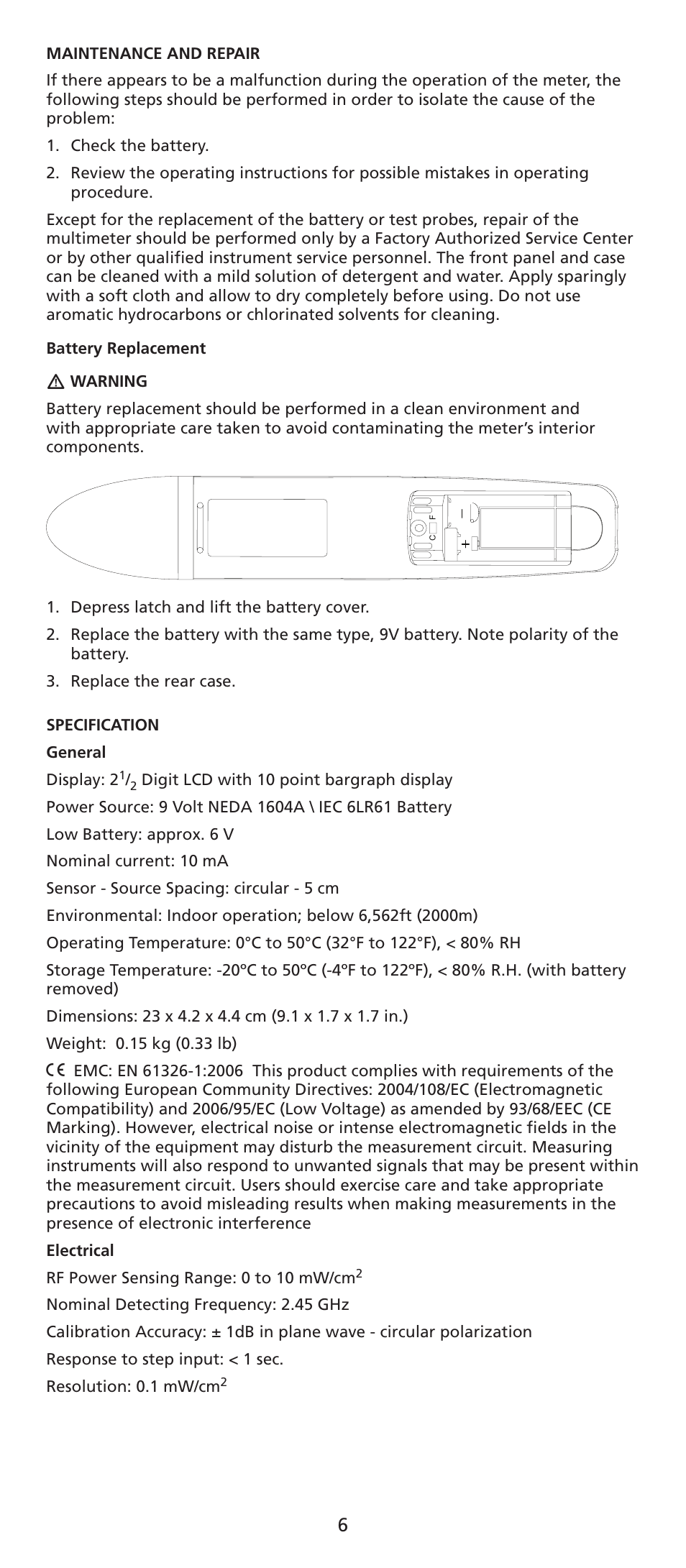 Amprobe TX900 Microwave-Leakage-Detector User Manual | Page 7 / 38