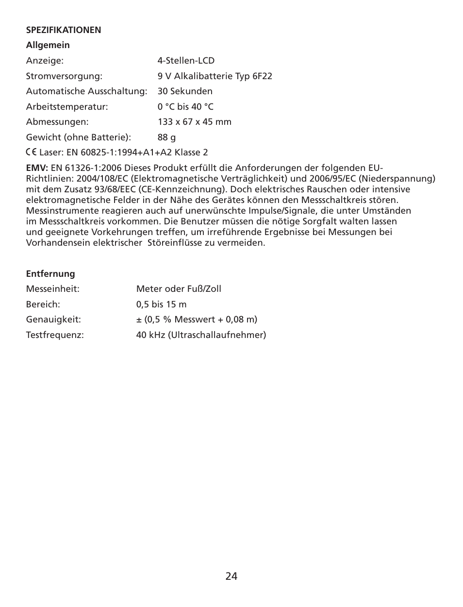 Amprobe UDM45 Ultrasonic-Distance-Meter User Manual | Page 25 / 50