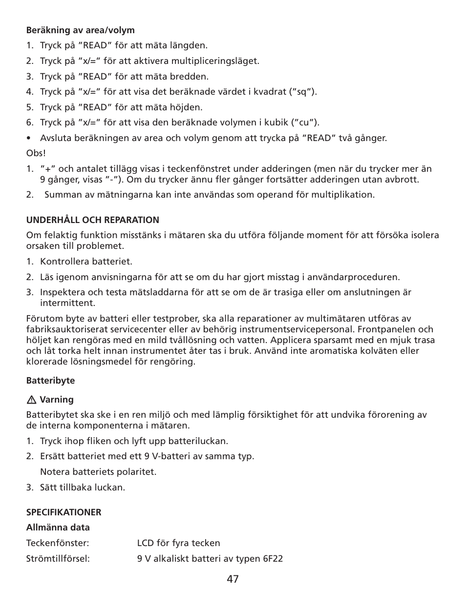 Amprobe UDM45 Ultrasonic-Distance-Meter User Manual | Page 48 / 50