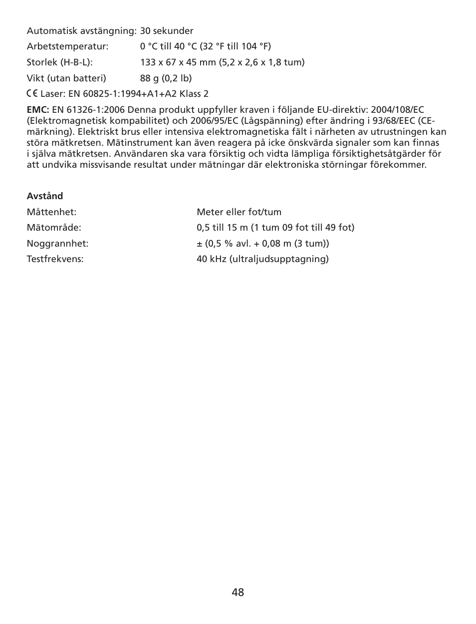 Amprobe UDM45 Ultrasonic-Distance-Meter User Manual | Page 49 / 50