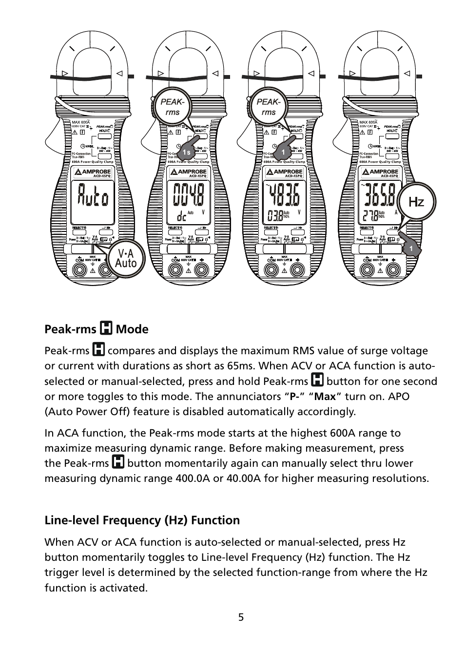 Amprobe ACD-45PQ Power-Quality-Clamp User Manual | Page 11 / 30