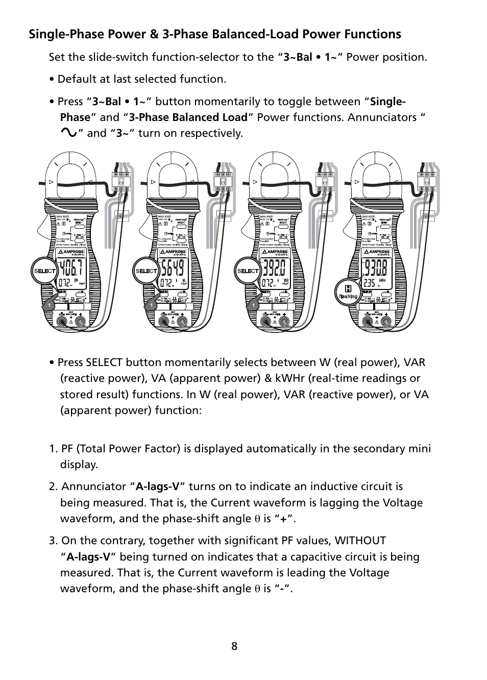Amprobe ACD-45PQ Power-Quality-Clamp User Manual | Page 14 / 30