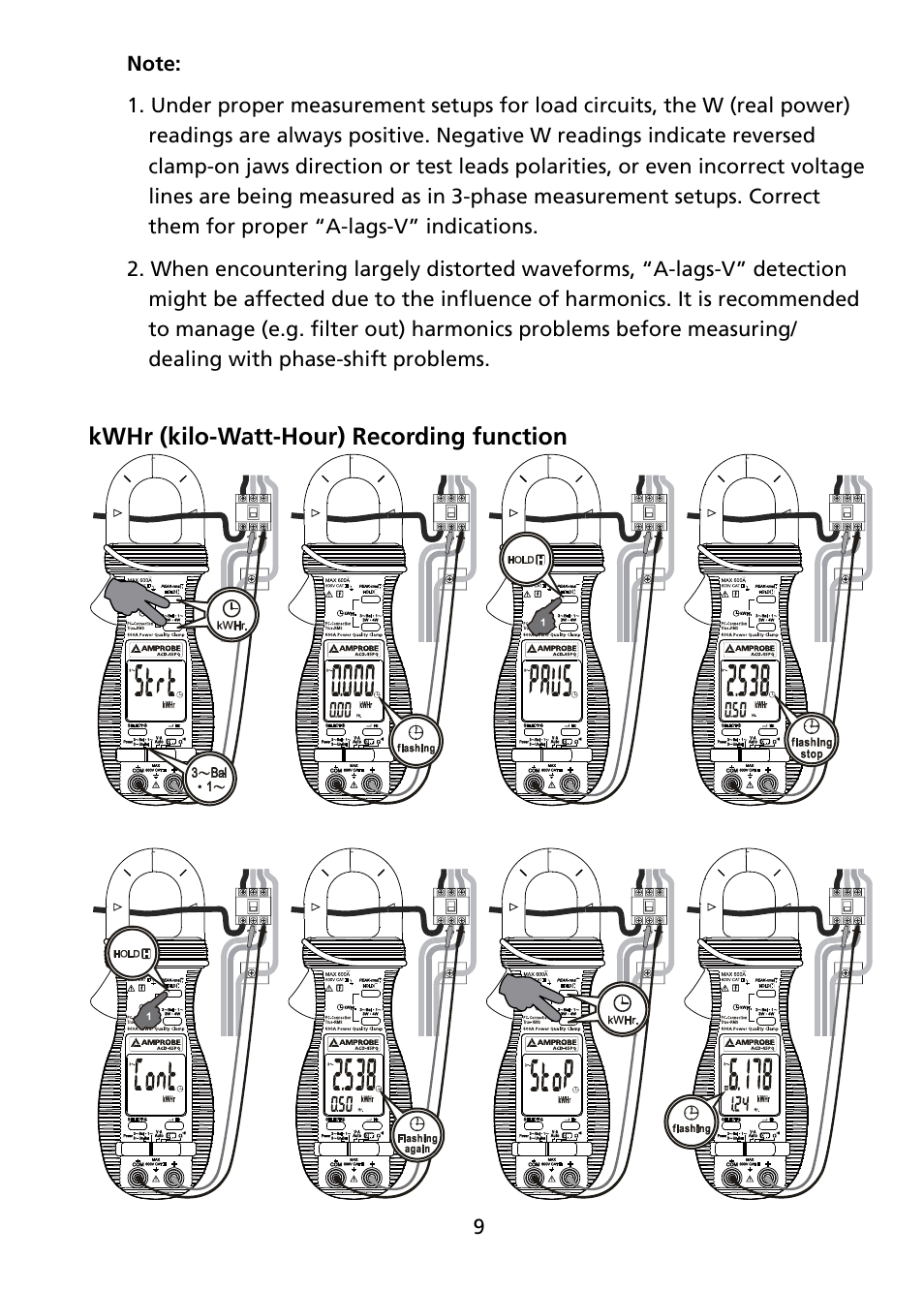 Amprobe ACD-45PQ Power-Quality-Clamp User Manual | Page 15 / 30