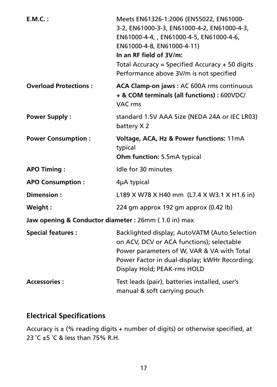 Amprobe ACD-45PQ Power-Quality-Clamp User Manual | Page 23 / 30