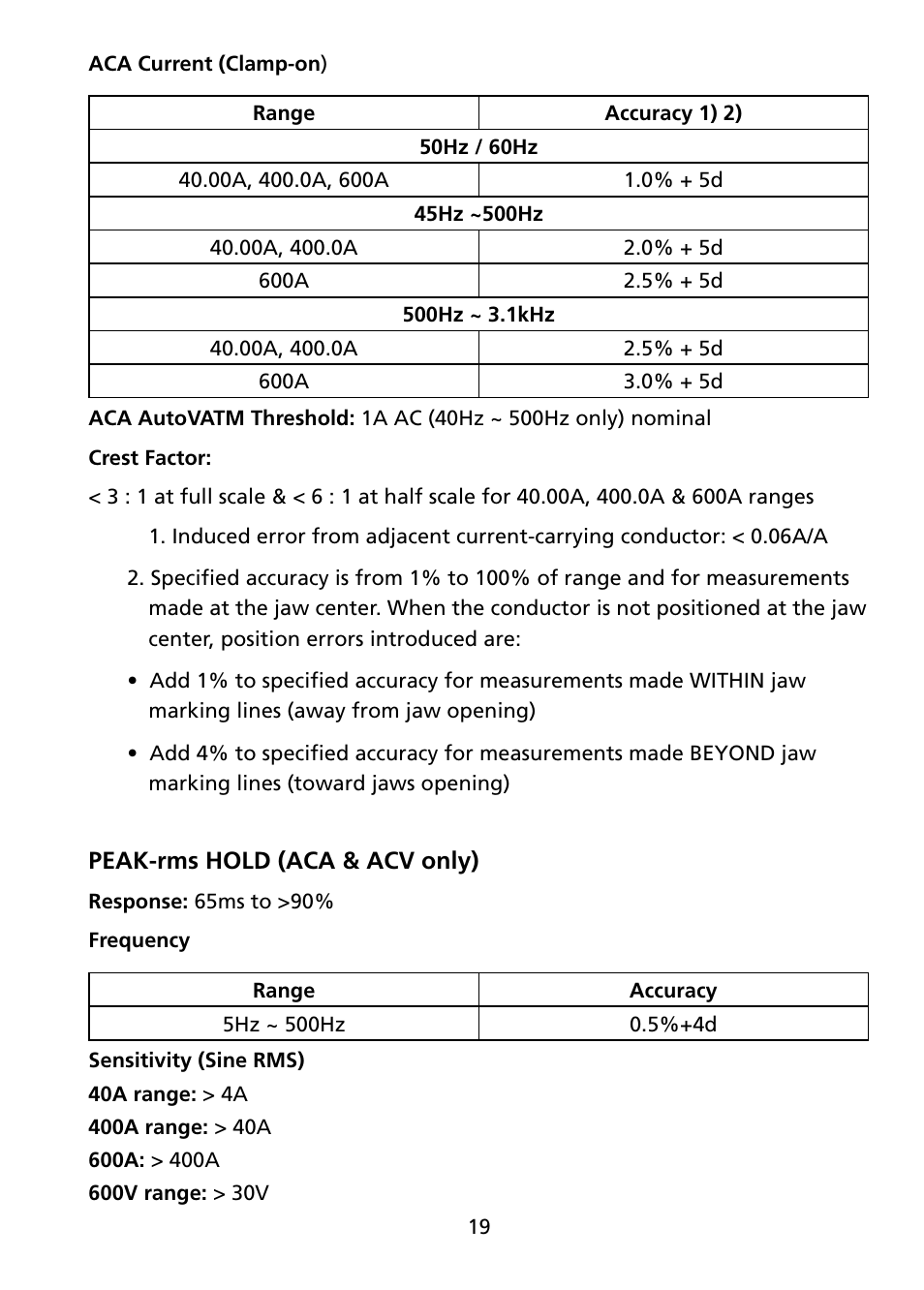 Amprobe ACD-45PQ Power-Quality-Clamp User Manual | Page 25 / 30