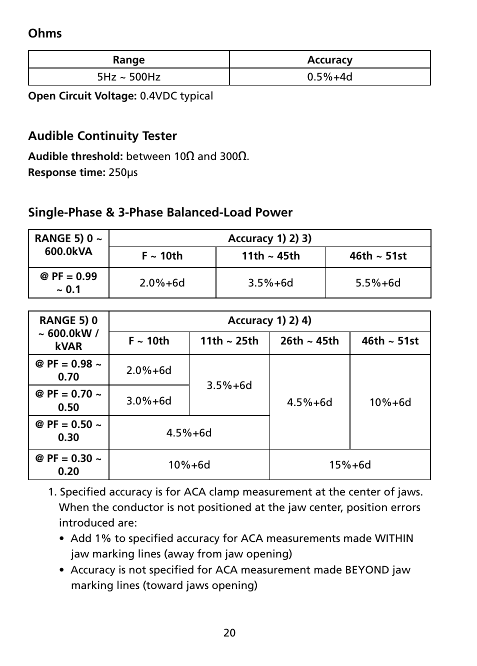 Amprobe ACD-45PQ Power-Quality-Clamp User Manual | Page 26 / 30