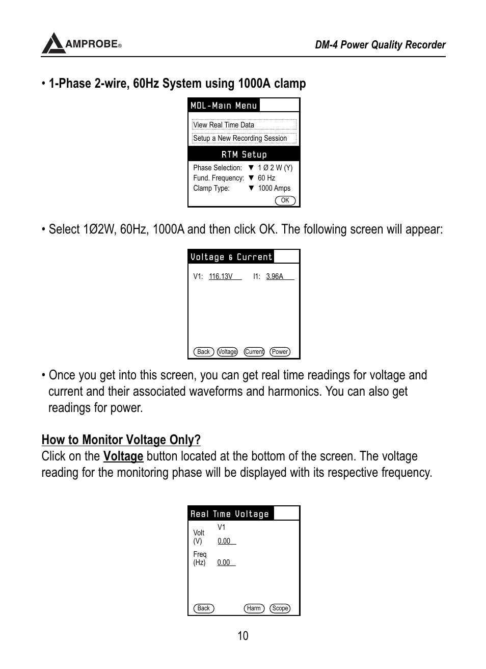 Amprobe DM-4 Power-Quality-Recorder User Manual | Page 11 / 58