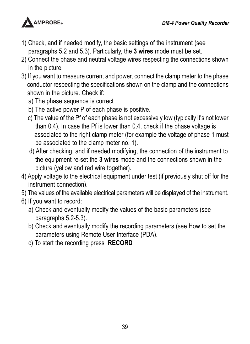 1 general | Amprobe DM-4 Power-Quality-Recorder User Manual | Page 40 / 58