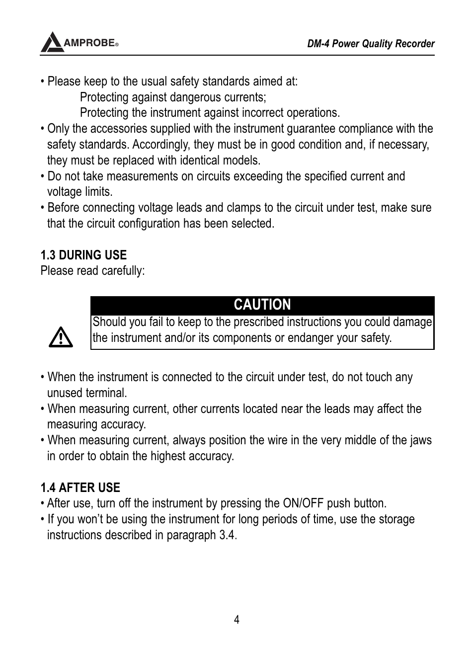 1 introduction | Amprobe DM-4 Power-Quality-Recorder User Manual | Page 5 / 58