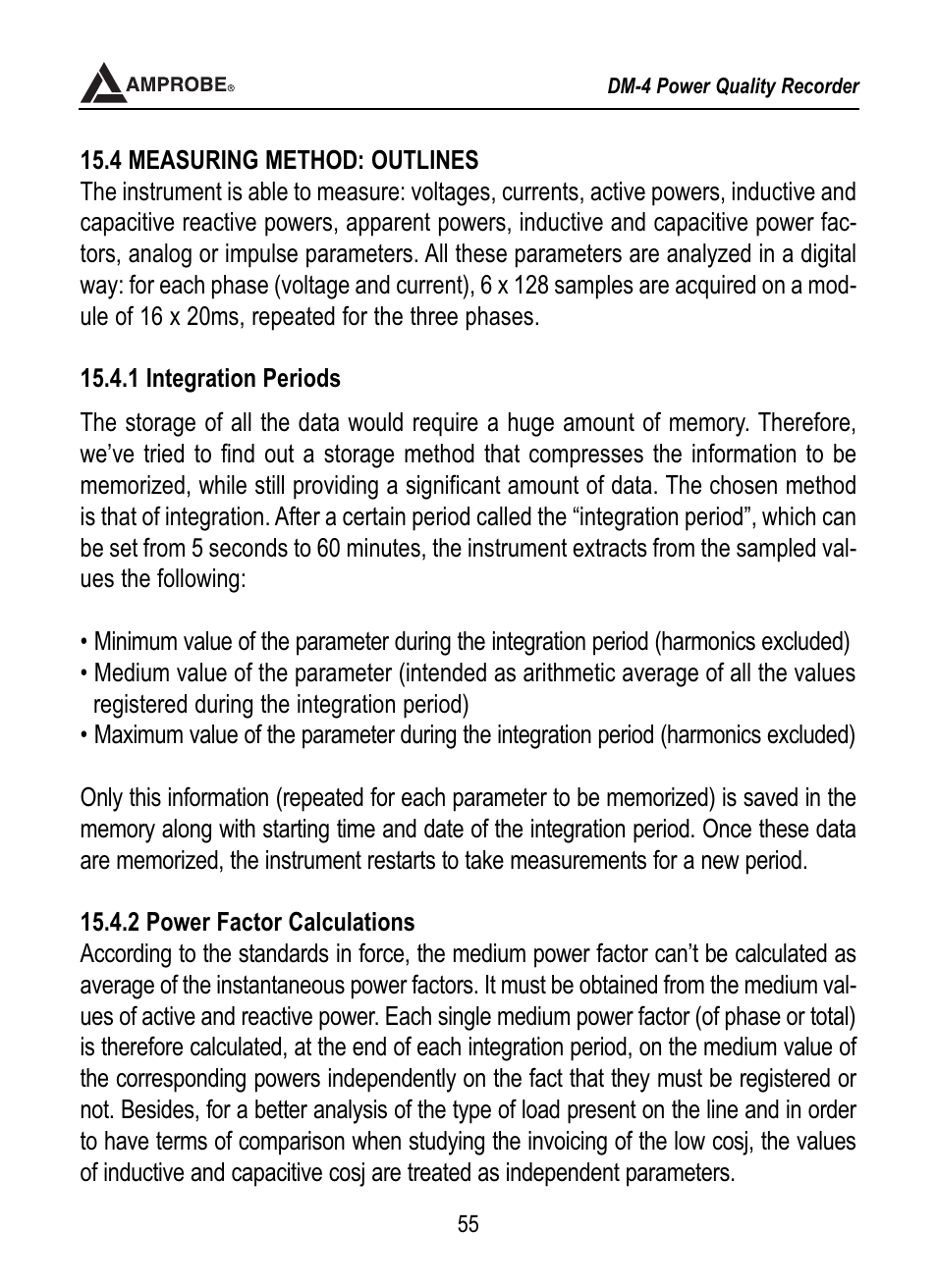 Amprobe DM-4 Power-Quality-Recorder User Manual | Page 56 / 58