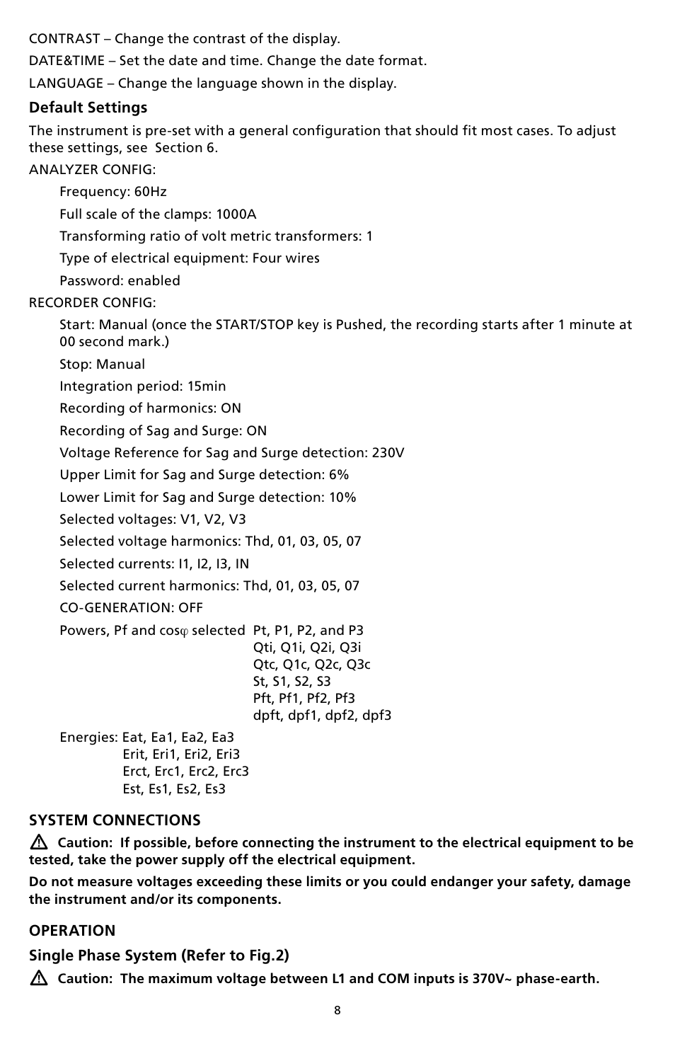 Amprobe DM-II-PLUS Power-Quality-Recorder User Manual | Page 10 / 194