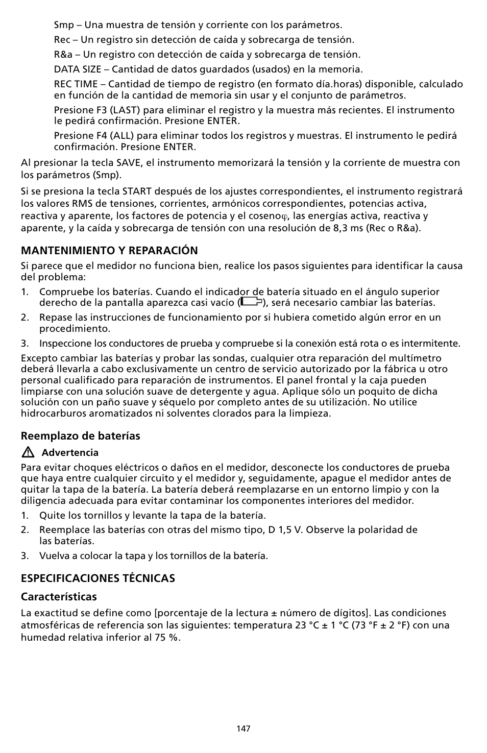 Amprobe DM-II-PLUS Power-Quality-Recorder User Manual | Page 149 / 194
