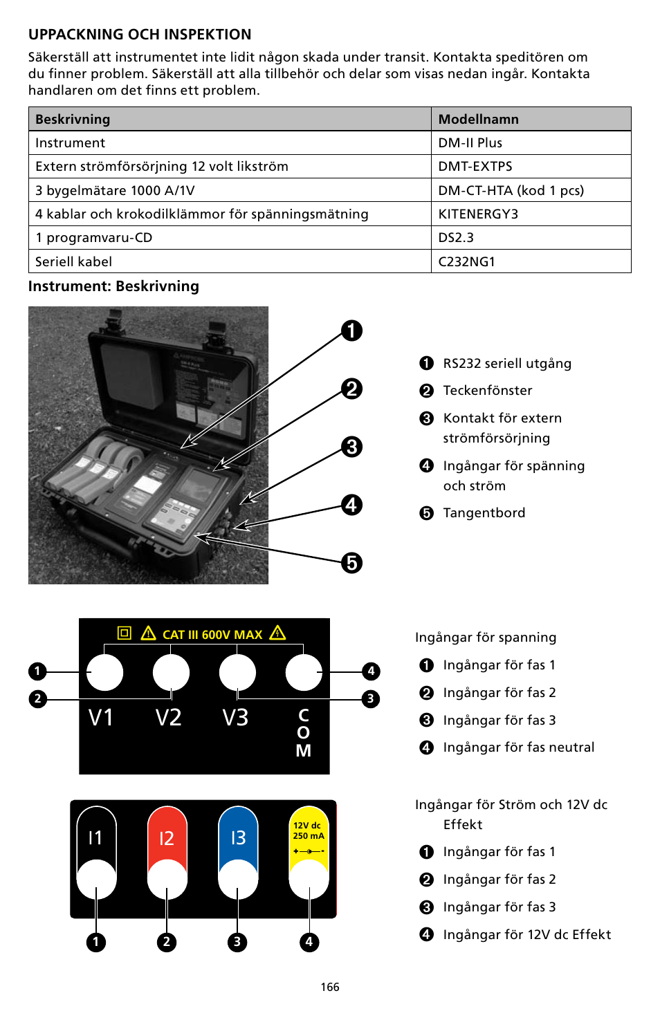 V1 v2 v3, I1 i2 i3 | Amprobe DM-II-PLUS Power-Quality-Recorder User Manual | Page 168 / 194