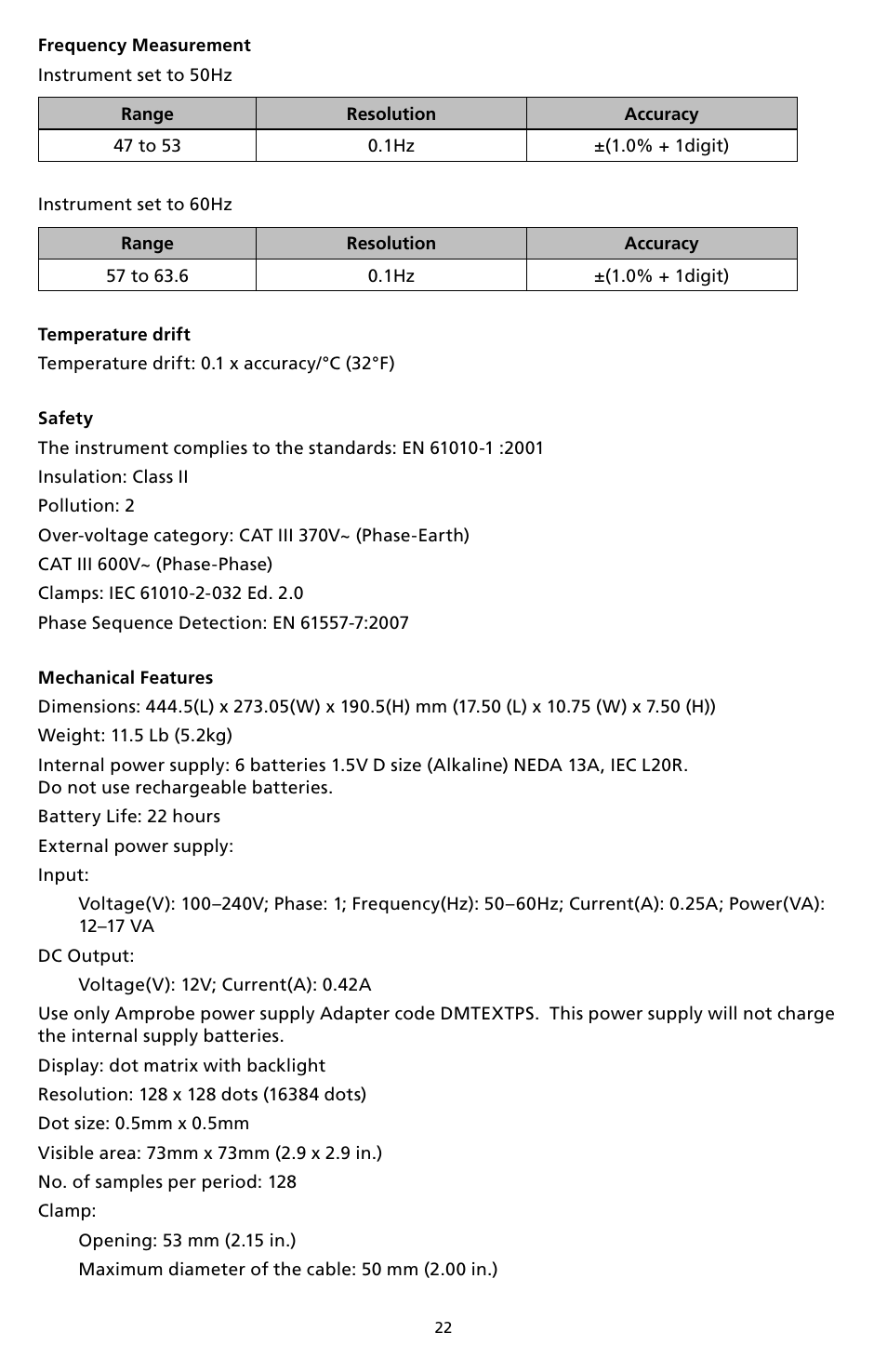 Amprobe DM-II-PLUS Power-Quality-Recorder User Manual | Page 24 / 194