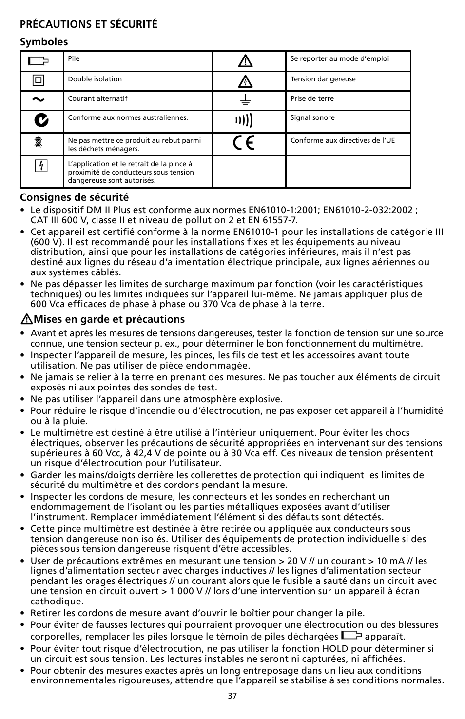 Amprobe DM-II-PLUS Power-Quality-Recorder User Manual | Page 39 / 194