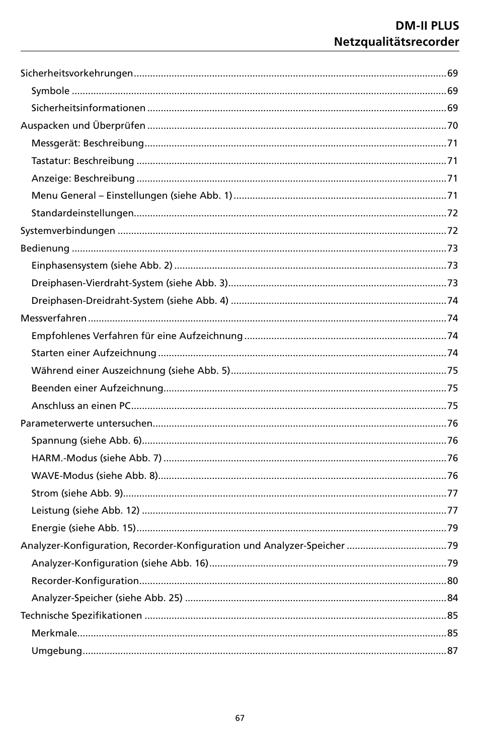 Dm-ii plus netzqualitätsrecorder | Amprobe DM-II-PLUS Power-Quality-Recorder User Manual | Page 69 / 194