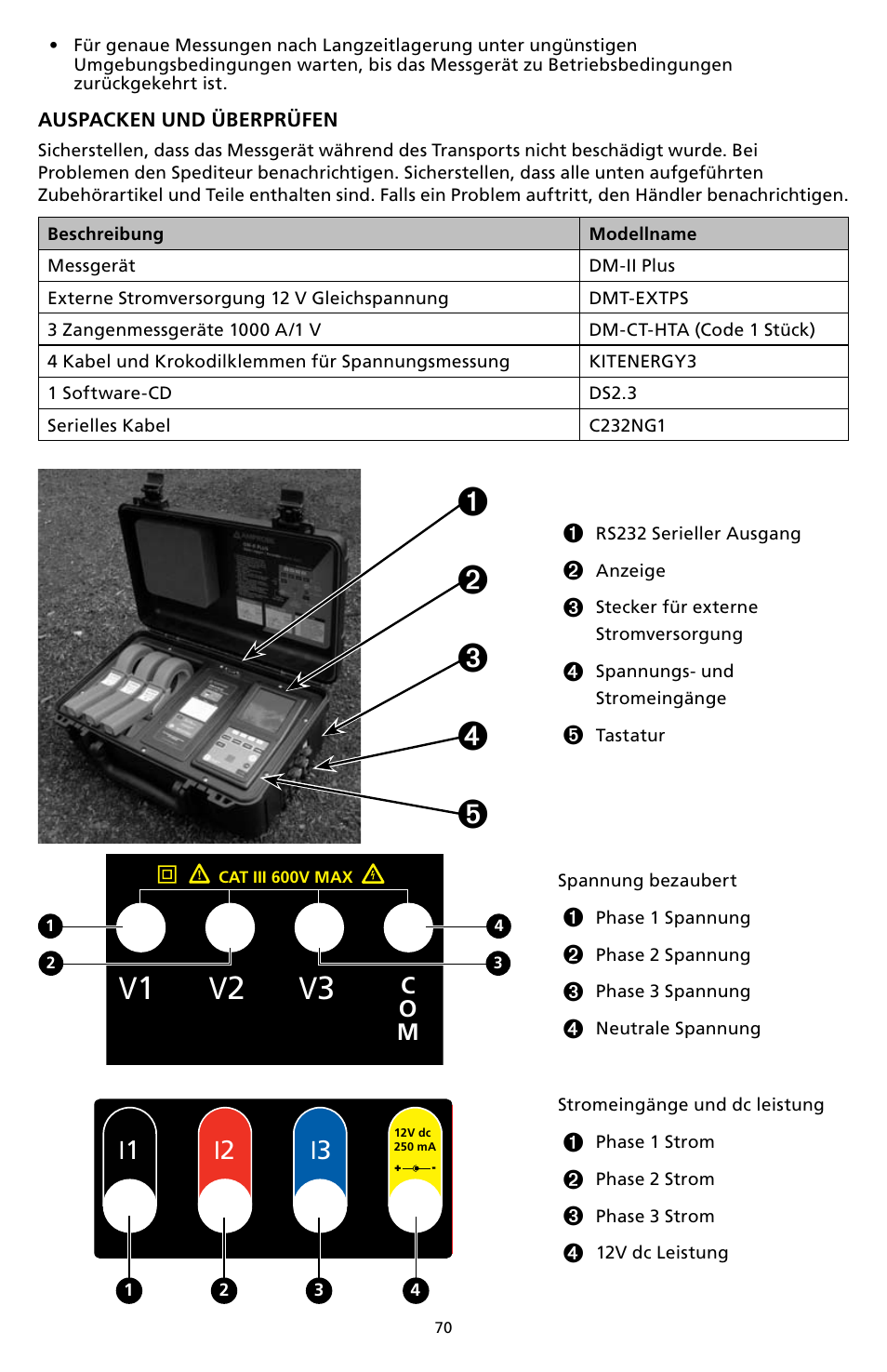 V1 v2 v3, I1 i2 i3 | Amprobe DM-II-PLUS Power-Quality-Recorder User Manual | Page 72 / 194