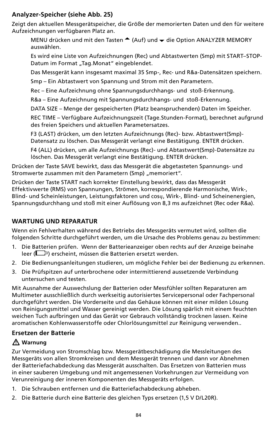 Amprobe DM-II-PLUS Power-Quality-Recorder User Manual | Page 86 / 194
