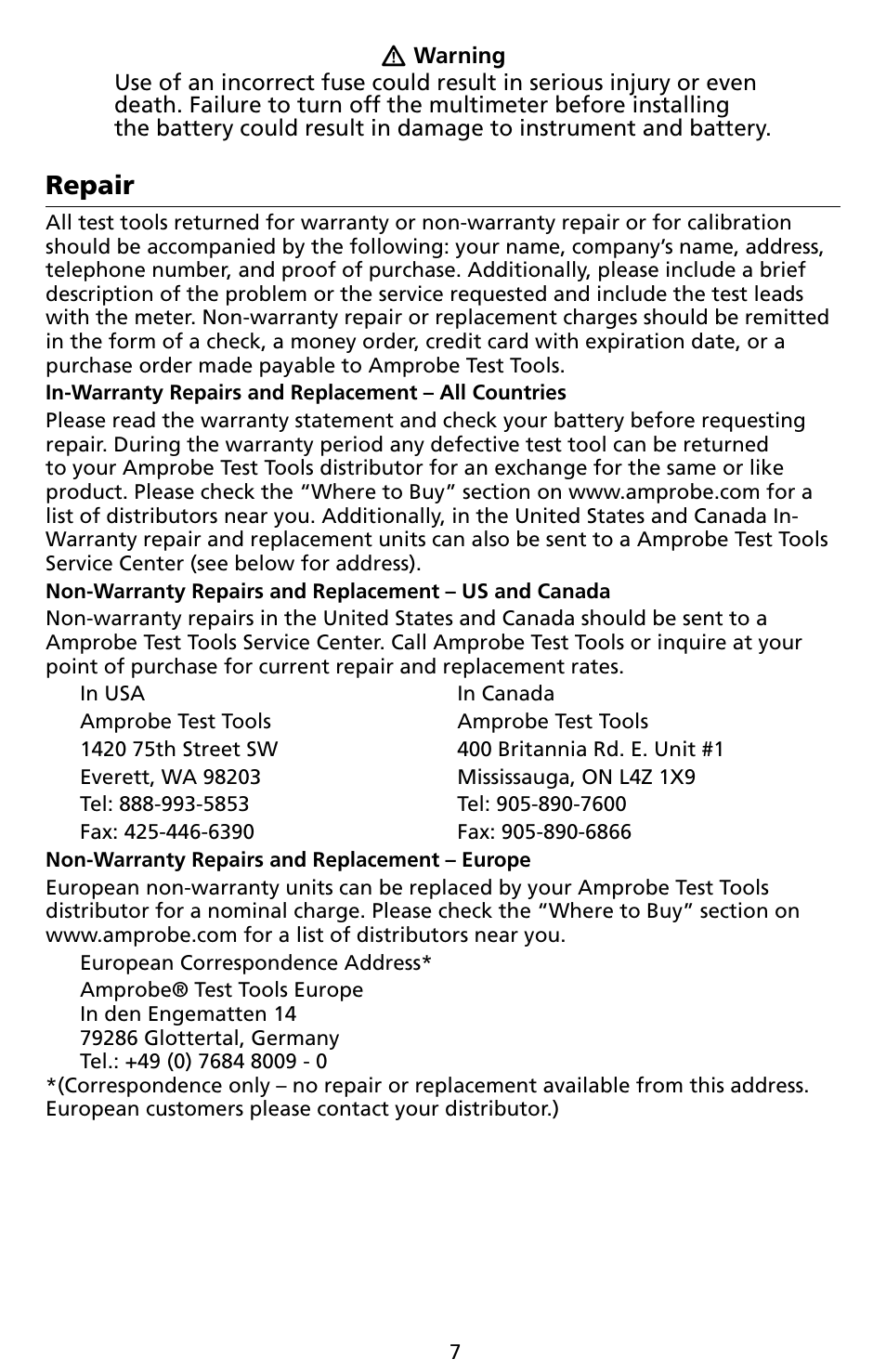 Repair | Amprobe LCR55A Inductance-Capacitance-Resistance-Meter User Manual | Page 11 / 44