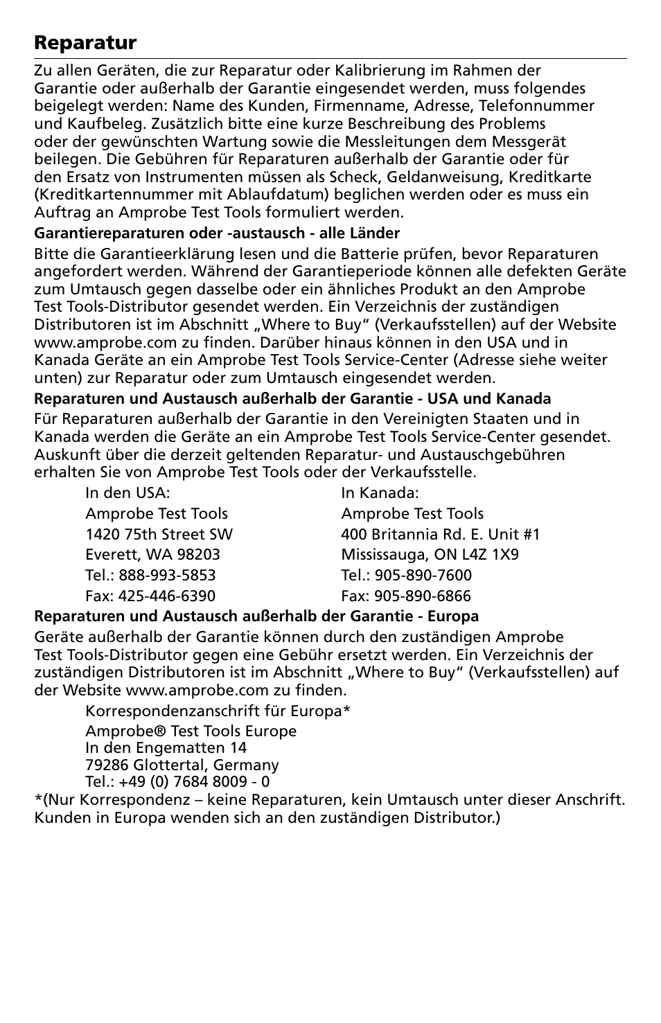 Reparatur | Amprobe LCR55A Inductance-Capacitance-Resistance-Meter User Manual | Page 23 / 44