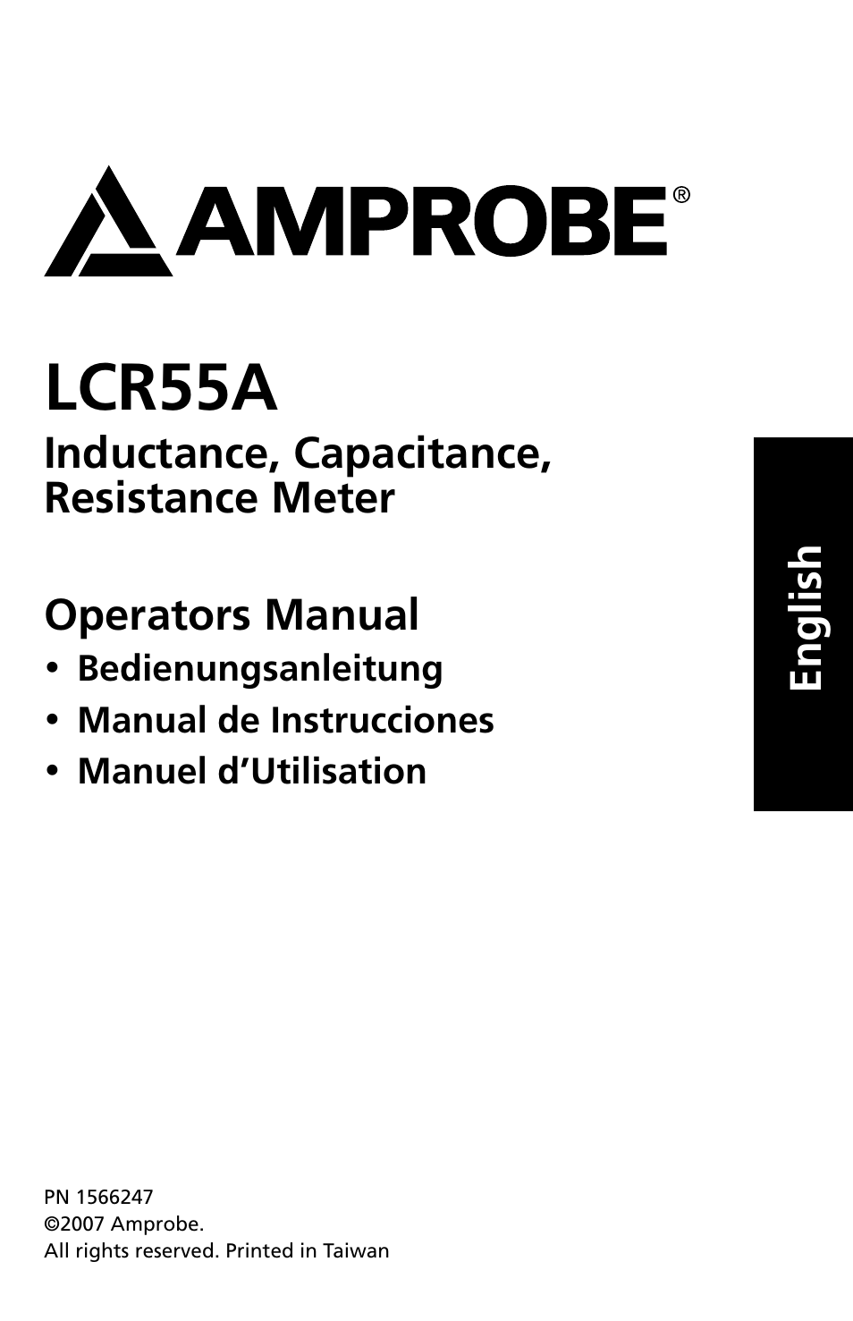 Lcr55a | Amprobe LCR55A Inductance-Capacitance-Resistance-Meter User Manual | Page 3 / 44