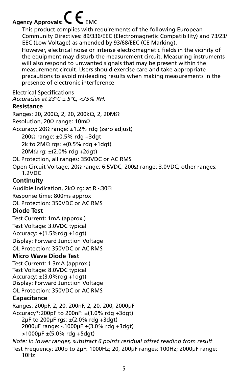 Amprobe LCR55A Inductance-Capacitance-Resistance-Meter User Manual | Page 9 / 44