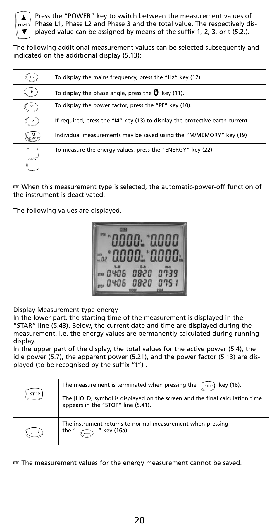 Amprobe PQ55A Power-Analyzer User Manual | Page 20 / 43