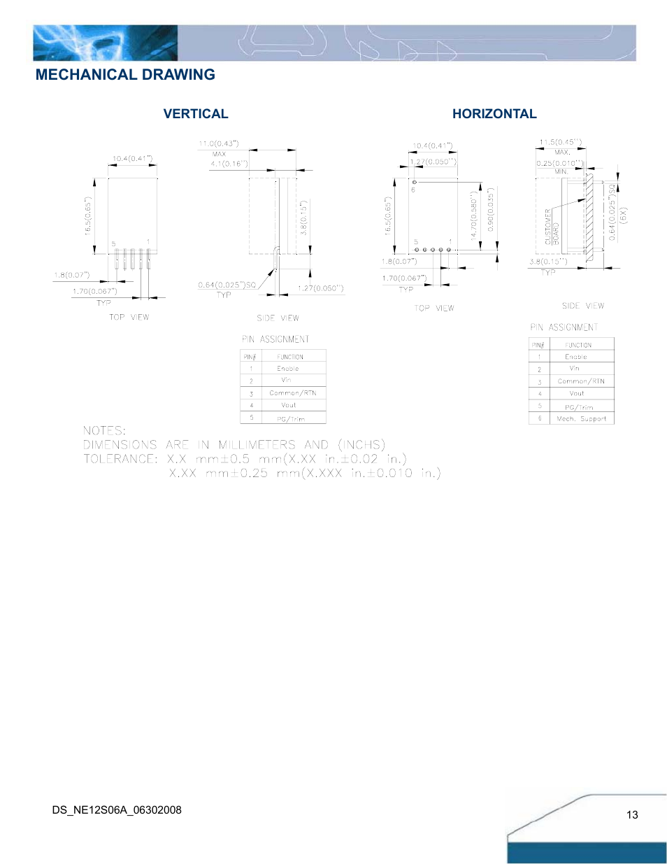 Mechanical drawing | Delta Electronics Delphi 6A Series User Manual | Page 13 / 14