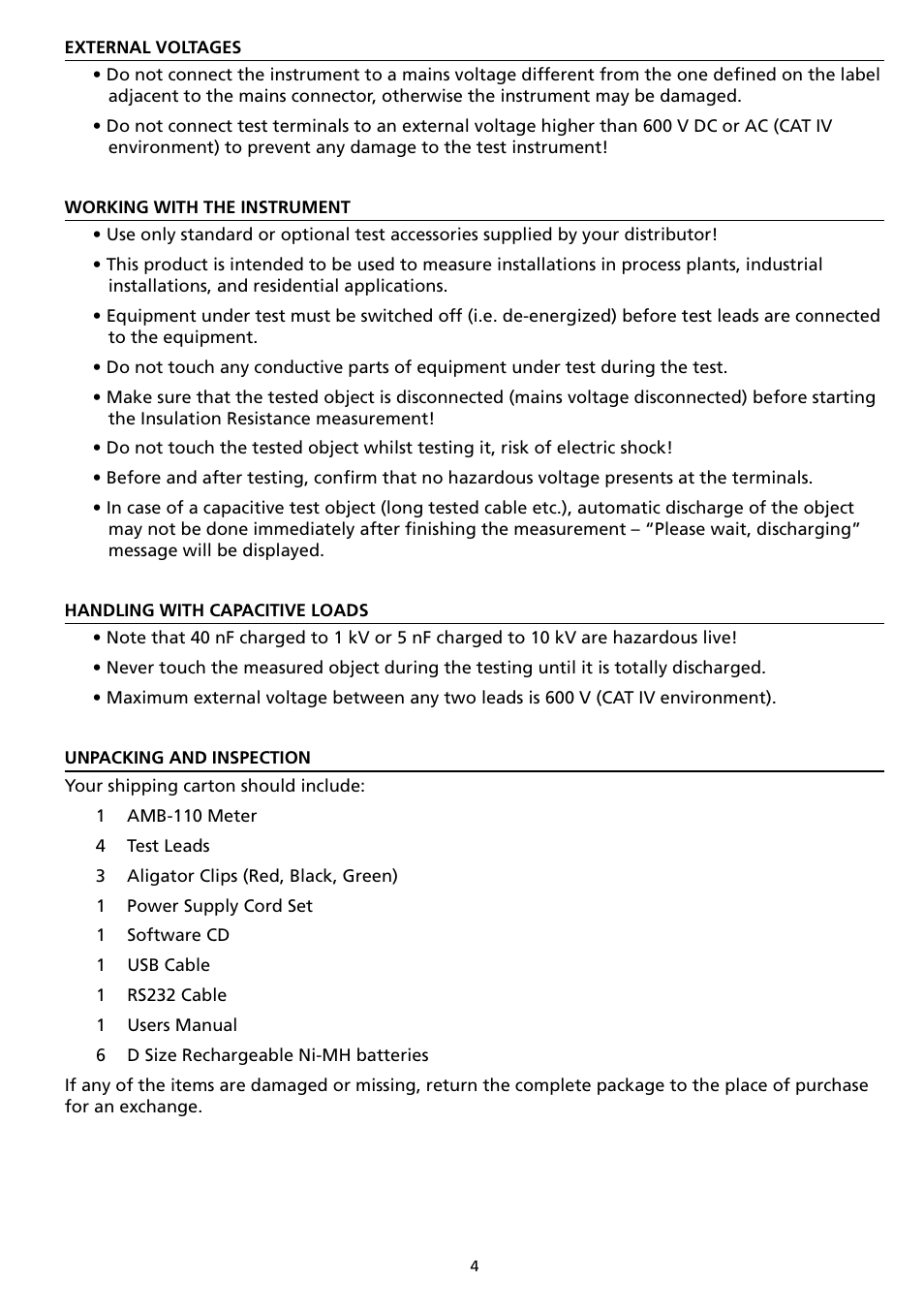 Amprobe AMB-110 Insulation-Resistance-Tester User Manual | Page 9 / 52