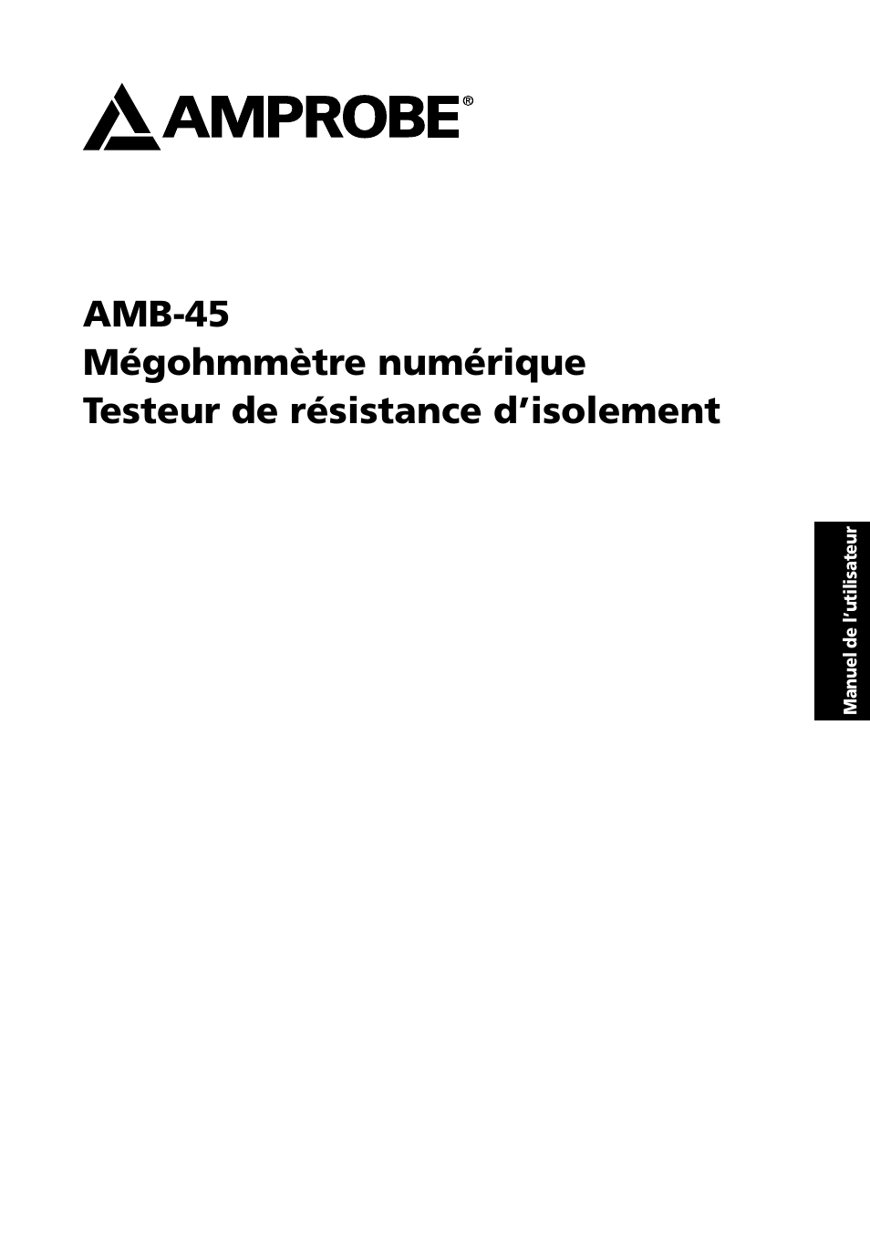 Amprobe AMB-45 Digital-Megohmmeter User Manual | Page 13 / 62