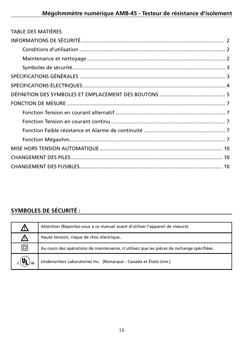 Amprobe AMB-45 Digital-Megohmmeter User Manual | Page 17 / 62