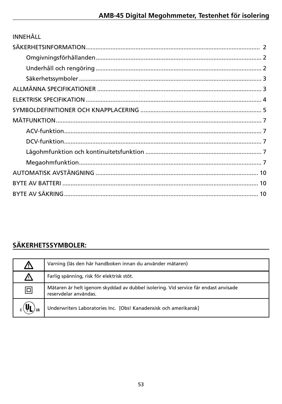 Amprobe AMB-45 Digital-Megohmmeter User Manual | Page 57 / 62