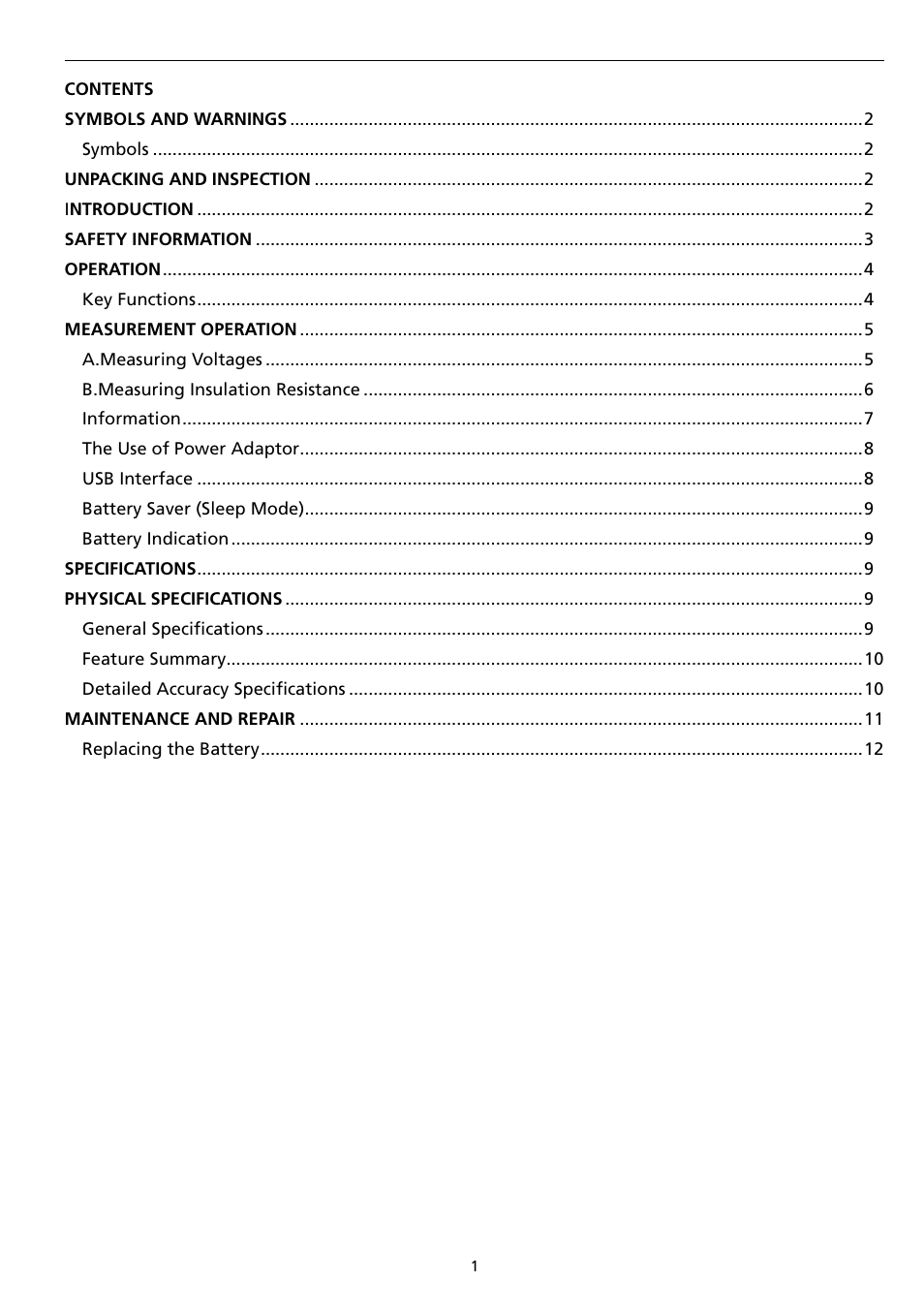 Amprobe AMB-50 Insulation-Resistance-Tester User Manual | Page 7 / 20