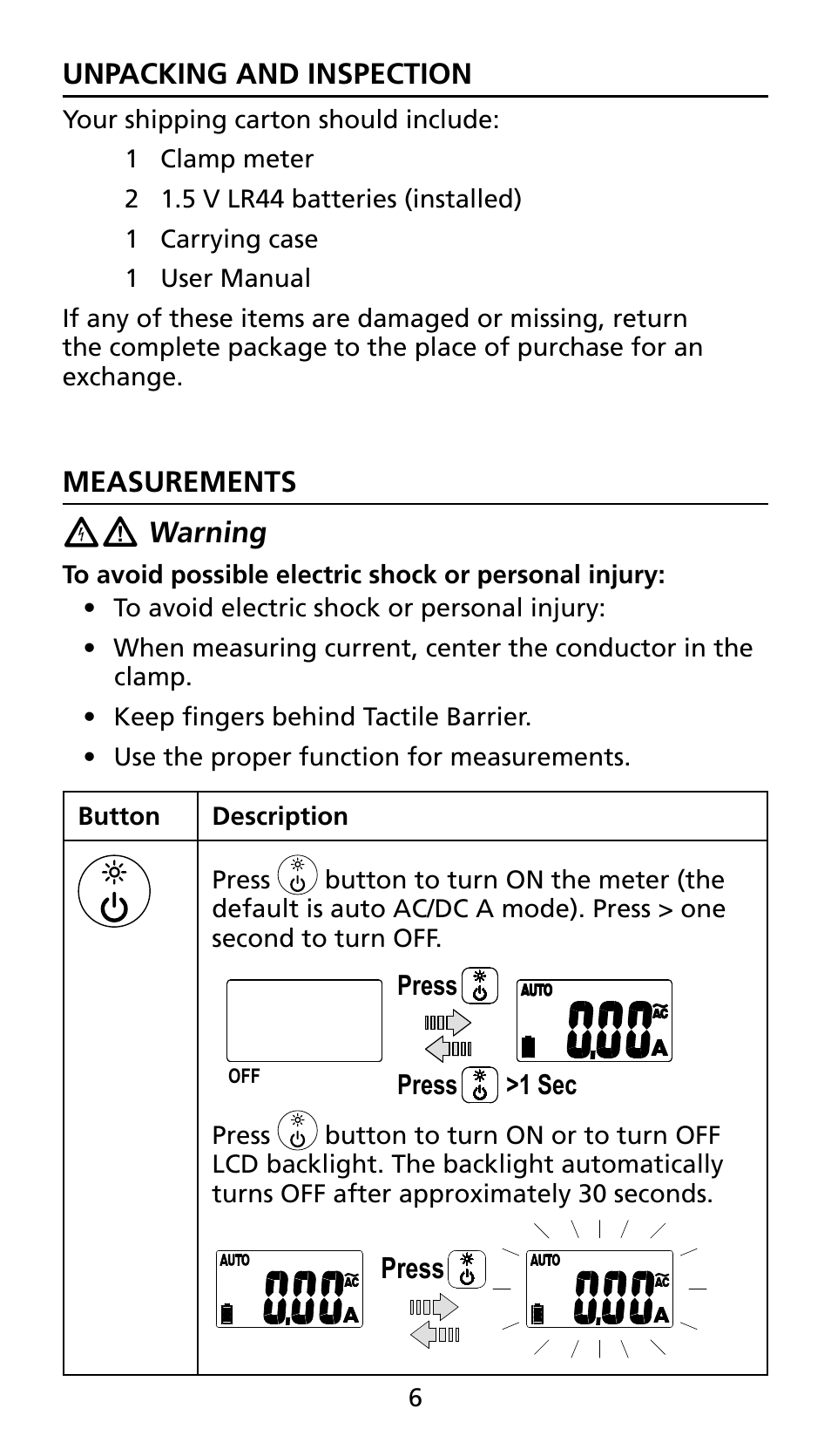 Amprobe AMP-25 User Manual | Page 10 / 62