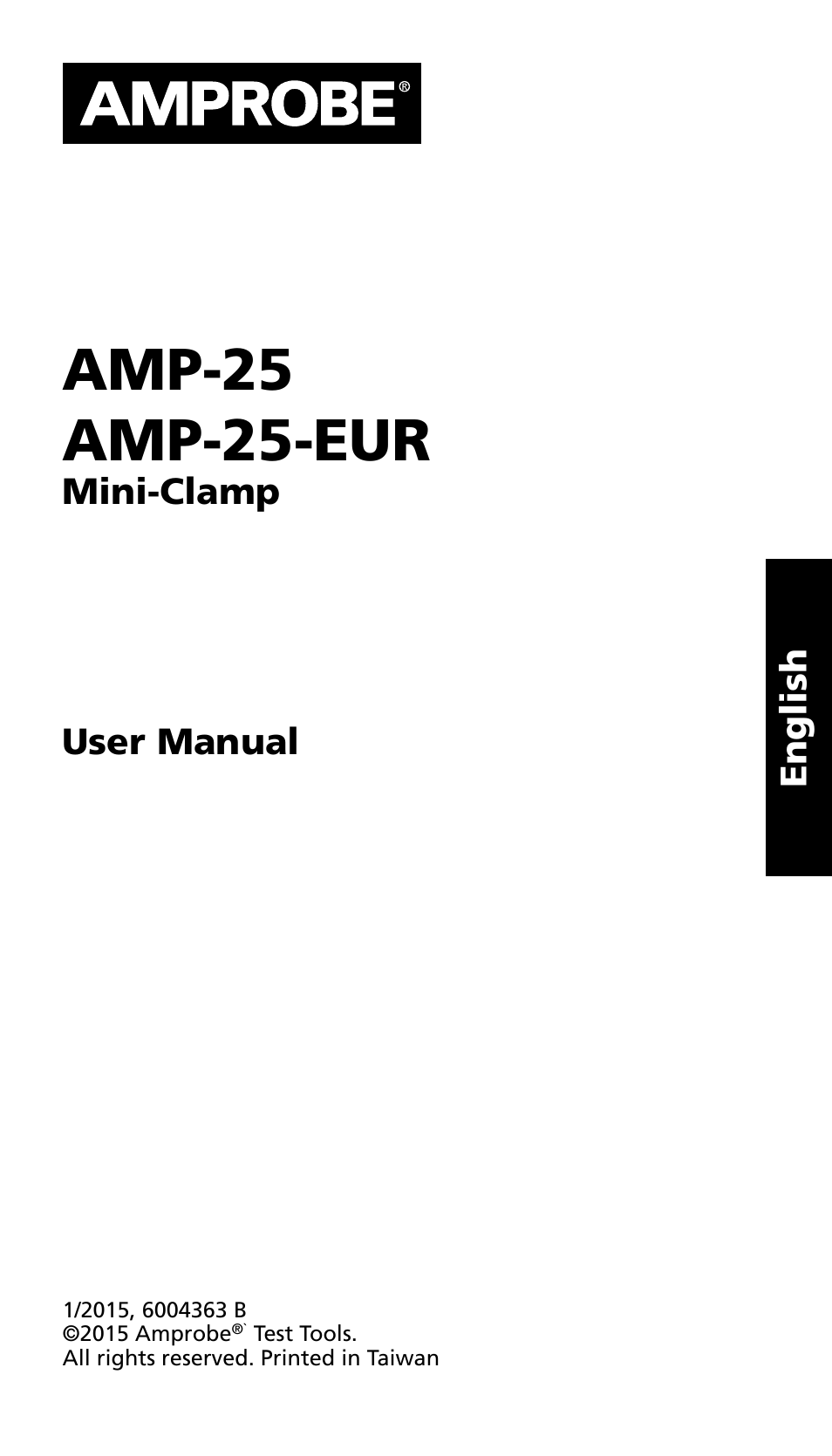 Amp-25 amp-25-eur | Amprobe AMP-25 User Manual | Page 3 / 62