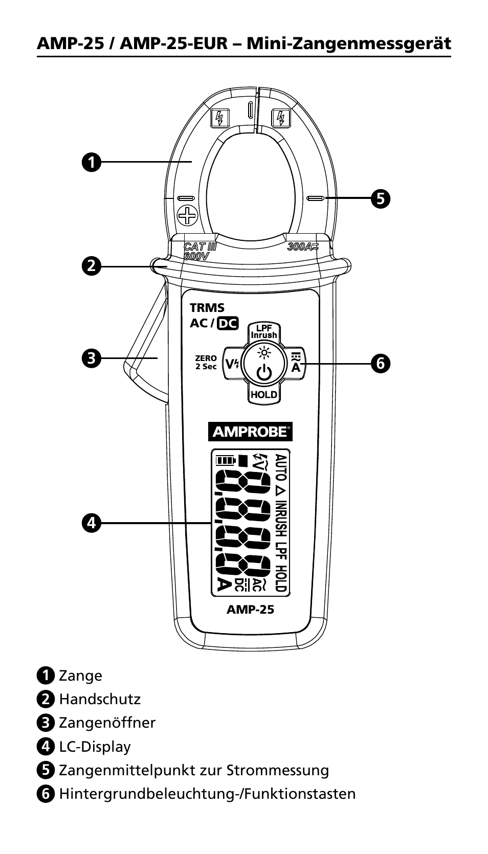 Amp-25 / amp-25-eur – mini-zangenmessgerät | Amprobe AMP-25 User Manual | Page 46 / 62